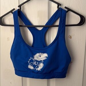 PINK Victoria's Secret Blue Sports Bra with KU Logo